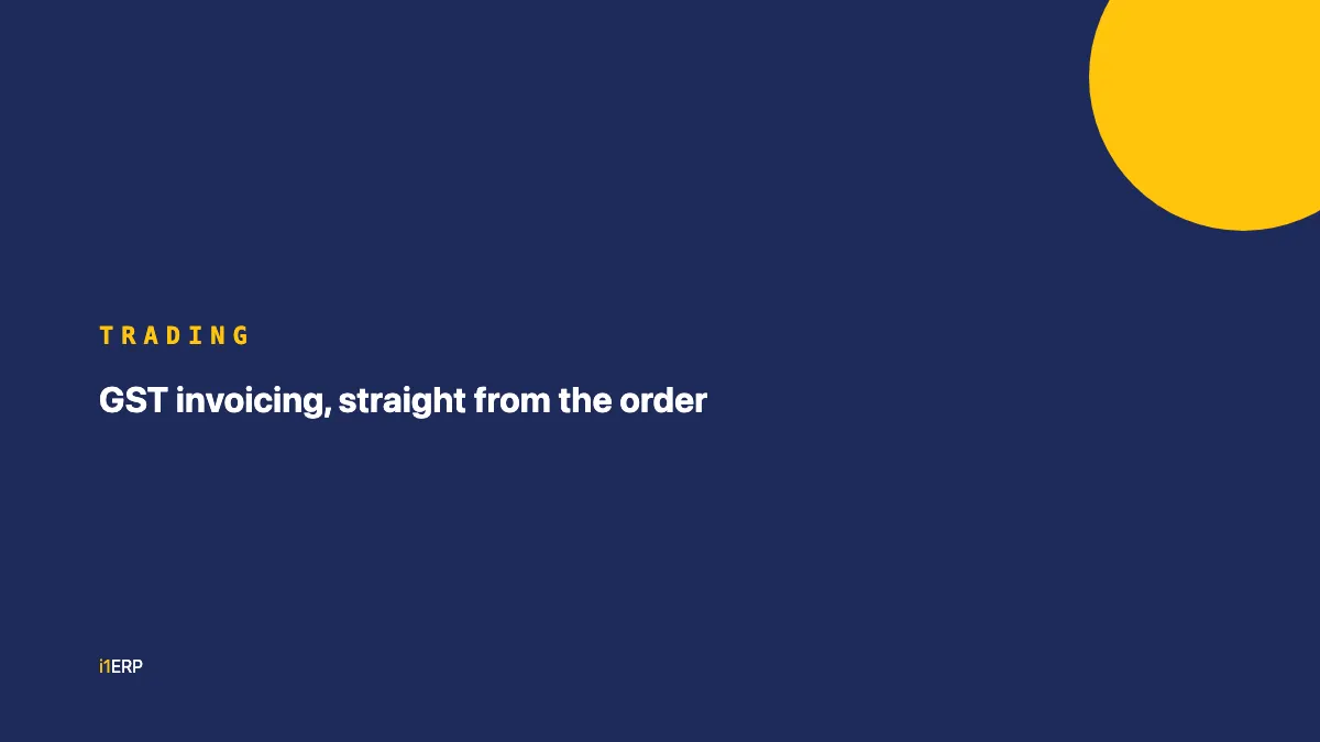 A GST invoice generated from an order