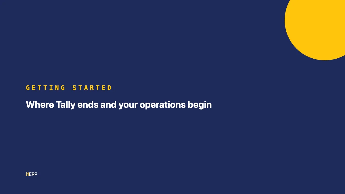 Tally for accounts, a separate system for operations